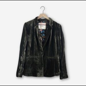 Anthropologie Cartonnier Green Velvet Blazer (8)